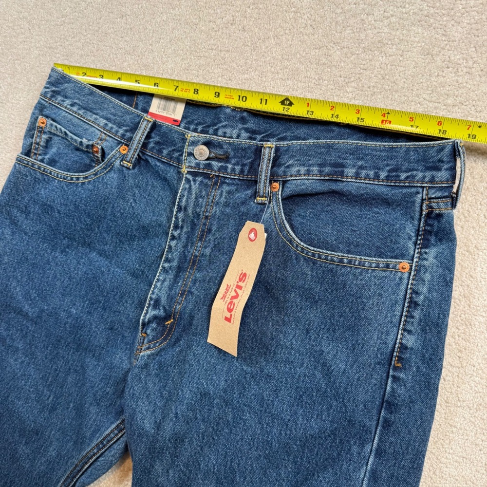 NEW Levis 505 Regular Fit Jeans Mens 38x30 Blue Straight Leg Denim - Picture 7 of 9
